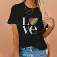 thumbnail image 5 of Mchoice Pride Shirt Women Rainbow Graphic Tees LOVE Letter Print T Shirt LGBT Equality Shirts Casual Short Sleeve Tops, 5 of 7