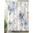 thumbnail image 2 of Boanket Polyester Fabric Blue White Floral Shower Curtain, Botanical Garden Flowers Leaves Waterproof Bathtub Curtain Bathroom Decor Set with Hooks 36 x 78 Inches,, 2 of 6
