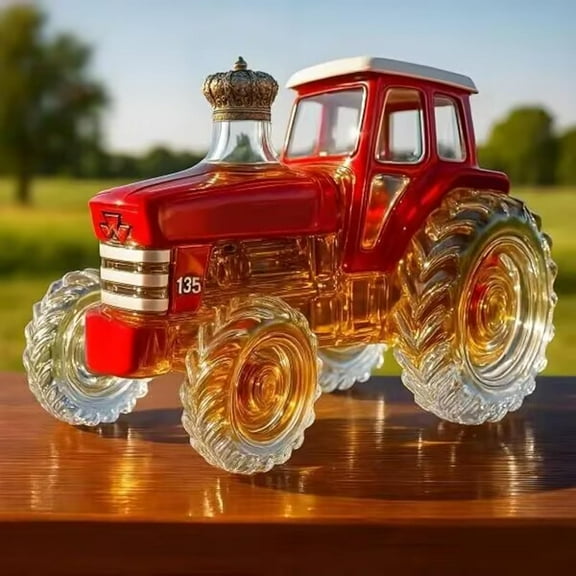 300ML Car Shaped Whiskey Decanter - Art Statue, Tractor Whiskey Bottle, Creative Leak-proof Empty Wine Bottle Dispenser(Green)