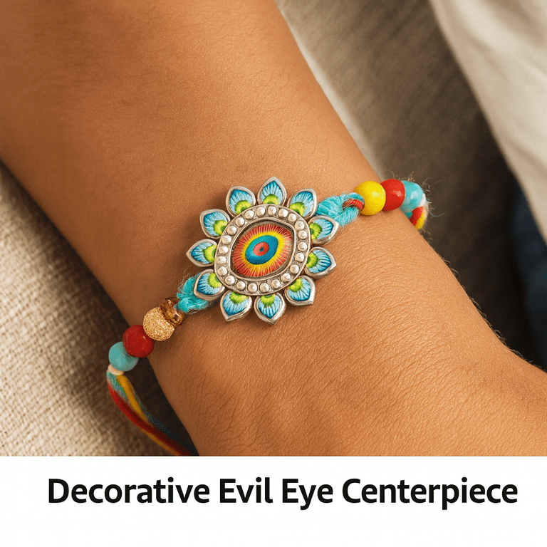 Rudraksha Rakhi Set For Brother With Ganesh Laxmi Coin Gift - Traditional Rakhi Bracelet For Raksha Bandhan