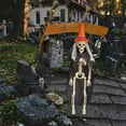 thumbnail image 4 of Coollooc Halloween Witch Skeleton Decor, 15.75 inch Full Body Posable Joints Hanging Skeletons for Halloween Decorations, Graveyard Props, Haunted House Accessories, Spooky Scene Party Favors(C), 4 of 9