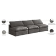 thumbnail image 4 of Meridian Furniture Plush Standard Gray Velvet Modular Armless Sofa, 4 of 9