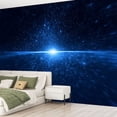 thumbnail image 2 of Peel and Stick Wallpaper Light Beam Blue Particle Modern Art Wall Mural Decor Self Adhesive and Removable 69in x 98in, 2 of 8