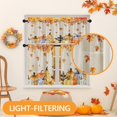 thumbnail image 4 of Pumpkin Thanksgiving Fall Kitchen Window Curtains Valance and Tier Set 36 Inch, Autumn Vintage Orange Maple Leaf 3 Piece Window Treatment Tiers for Living Room Bedroom Kitchen Decor Drapes, 4 of 6