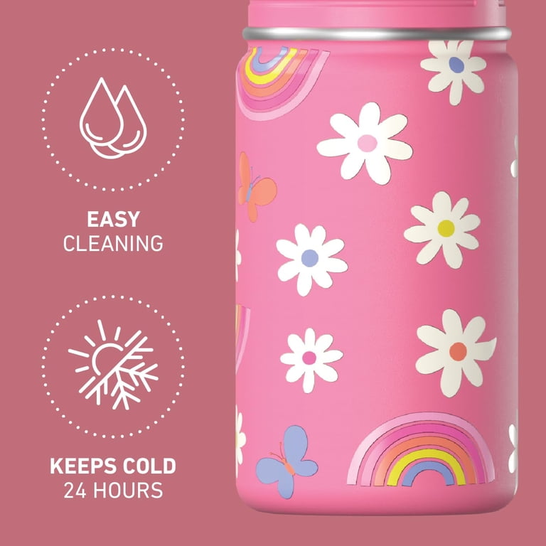 Hydrapeak Mini 14oz Fun Sticker Print Water Bottle with Straw Lid