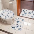 thumbnail image 5 of Cartoon Ocean Bathroom Rugs Set Nautical Ship Octopus Crab Whale Wave Non Slip Absorbent Soft Bath Mats 3 Piece Set with Bathroom Rug, U-Shaped Floor Mat, Toilet Seat Cover Small Size, 5 of 9