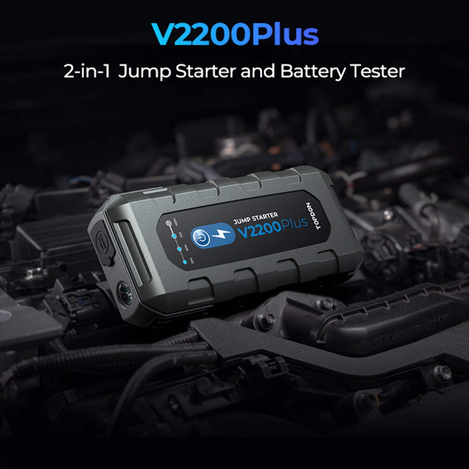 Topdon V2200Plus - 2-in-1 2200 Peak Amp Jump Starter & Battery/System Tester