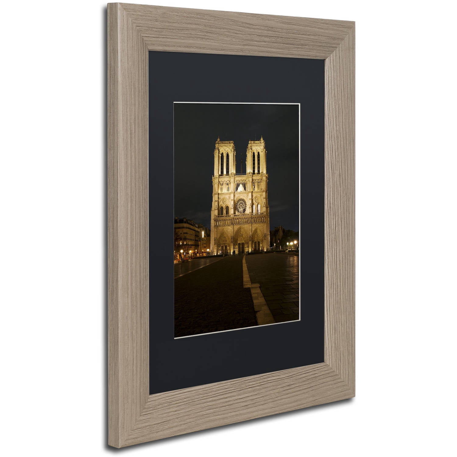 Trademark Fine Art "Notre-Dame de Paris" Canvas Art by Michael Blanchette Photography Black Matte, Birch Frame