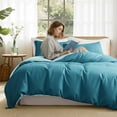 thumbnail image 2 of Exclusivo Mezcla Twin Bedding Duvet Cover Set, 2 Pieces Lightweight Comforter Cover with Pillow Sham (Light Green and Teal), 2 of 8