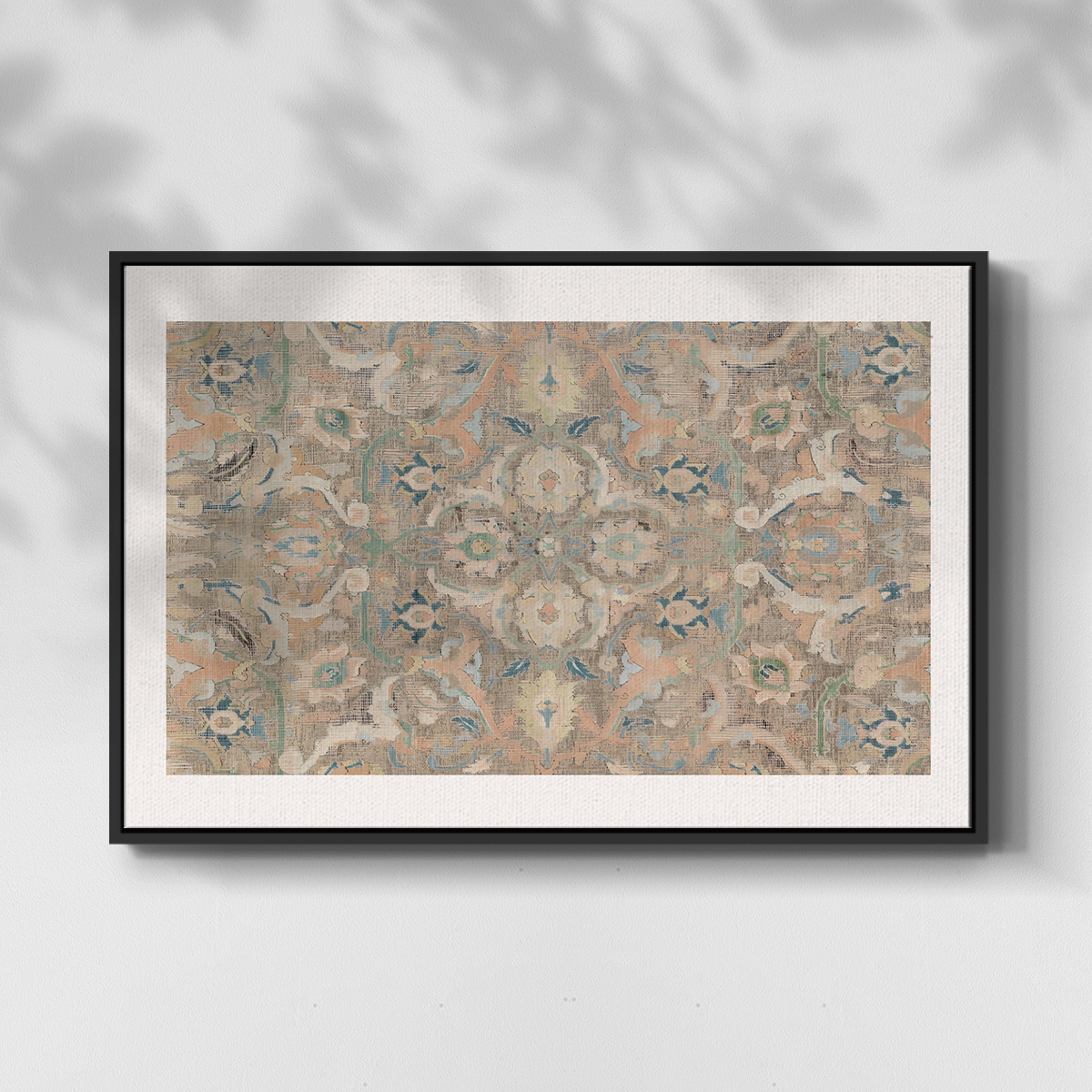 Vintage Abstract Print-II Framed in Black Wood Gallery Wrapped Canvas 17 in. x 25 in.