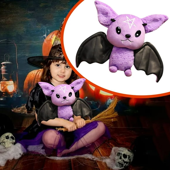 Cute Plush Bat Stuffed Animal Soft Bat Plush Toy Black Red Color Options Perfect Decor For Halloween Room Animal Theme Bedroom For Kids Girls Boys