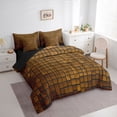 thumbnail image 3 of Castle Fairy Boys Geometric Plaid Bedding Comforter Set,Pixel Grid Miners Full Bedding Set, 3 of 8