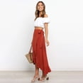 thumbnail image 3 of Valcatch 2024 Women's Ruffle Half Skirt Summer One Piece Lace up Maxi Skirt Casual Solid Color Irregular Hip Dress Fashion Skirts, 3 of 8