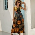thumbnail image 2 of Halloween Ghosts Horror Pumpkin King Size Sleeveless Dress Dresses Summer Women Dresses Clothing Woman Dresses Dress, 2 of 6