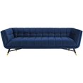 thumbnail image 1 of Modway Adept Contemporary Mid-Century Modern Performance Velvet Upholstered Tufted Sofa in Midnight Blue, 1 of 3