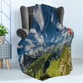 thumbnail image 4 of Switzerland Soft Flannel Fleece Throw Blanket, Panoramic View of the Swiss Alps Idyllic Nature Photography Mountain Region, Cozy Plush for Indoor and Outdoor Use, 60" x 80", Multicolor, by Ambesonne, 4 of 5