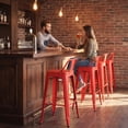 thumbnail image 7 of Devoko 30 Inch Metal Bar Stools Set of 4, Stackable Kitchen Island Bar Stools with Removable Back, Industrial Dining Chairs for Kitchen, Dining Room（Red）, 7 of 7