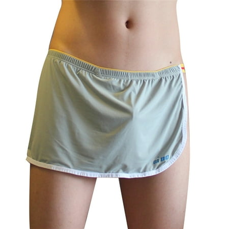 

Tmosphere Men Ice Silk Boxers Solid Color Seamless Boxers Pouch Underpants grey wolf XL