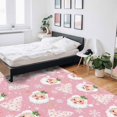 thumbnail image 5 of Christmas Santa Claus Area Rug 2x3ft Christmas Tree Winter Snowflakes Pink Non-Slip Washable Square Rugs Soft Felt Indoor Floor Mat for Bedroom Kitchen Living Room Bathroom, 5 of 8