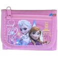thumbnail image 1 of Disney Frozen Elsa and Anna Tri Fold Kids Wallet Hot Pink, 1 of 2