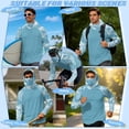 thumbnail image 5 of SEANATIVE Sun Protection Fishing Shirts for Men Long Sleeve Hooded Rash Guard Men's Outdoor Fishing Apparel for Swimming Surfing Kayaking Hiking, 3XL, Camouflage Light Blue, 5 of 7
