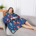 thumbnail image 5 of Oversized Wearable Blanket Hoodie,Mermaid Sea Princess Pattern Sherpa Blanket Hoodie with Super Pockets,Super Warm Fuzzy Pullover for Women & Men, 5 of 6