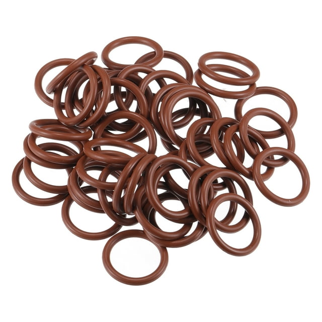 Universal O Ring Seal Gasket, Orings Seal Washer Replacement for Plumbing Repair for Cars Trucks, 15mm ID x 2.5mm CS, FKM Rubber, Brown, 50pcs