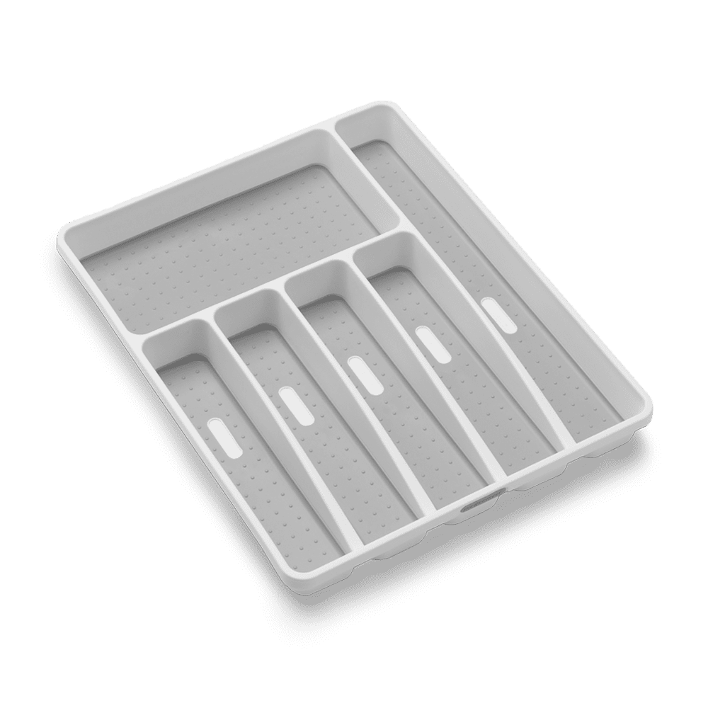 Madesmart Classic Large Silverware Tray with 6 Compartment, White