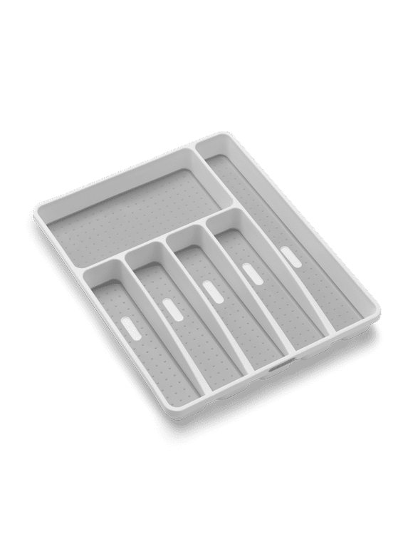 Madesmart Classic Large Silverware Tray with 6 Compartment, White