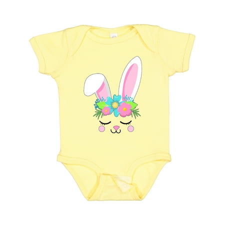 

Inktastic Floral Easter Bunny Face Boys or Girls Baby Bodysuit
