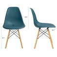 thumbnail image 4 of Lacoo Dining Chairs Pre Assembled Modern Style DSW Chair Classic Shell Armless Indoor Kitchen Dining Living Room Side Chairs Set of 4 (Dark Green), 4 of 7