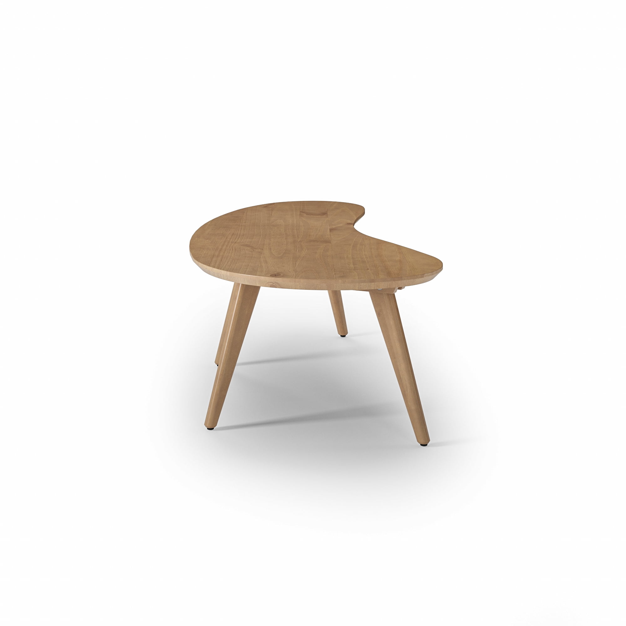 Camaflexi Mid Century Modern Coffee Table Small Tabletop Wood Coffee Desk, Light Oak