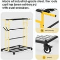 thumbnail image 3 of Foldable Garage Storage Cart with Wheels, Heavy Duty Yellow Steel Tool Organizer for Garden Shed and Workshop, 3 of 6