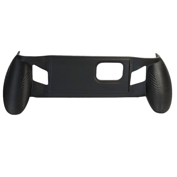 Gaming Handheld Grip Shell for Retroid Pocket 6, Black 3D Printed Accessory with Exposed Front Controls and Travel Gaming Use