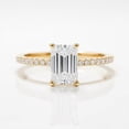 thumbnail image 2 of Jewelerix 2 CT Moissanite Diamond Engagement Ring Emerald Cut Comfort Fit Solitaire Ring for Women 10K White Gold Vermeil Wedding Gift Ring, 2 of 4