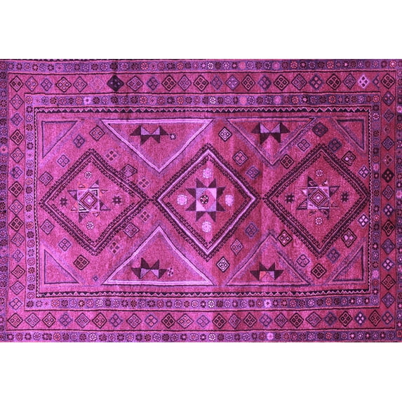 Ahgly Company Indoor Rectangle Southwestern Purple Country Area Rugs, 8' x 12'