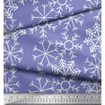 thumbnail image 3 of Soimoi Blue Heavy Canvas Fabric Snow Flakes Floral Print Fabric by the Yard 58 Inch Wide, 3 of 3