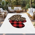 thumbnail image 2 of Valentine's Day Outdoor Rug for Patio/Deck/Porch, Non-Slip Large Area Rug 4 x 6 Ft, Loves Red Plaid Leopard Romantic Indoor Outdoor Rugs Washable Area Rugs, Reversible Camping Rug Carpet Runner, 2 of 8