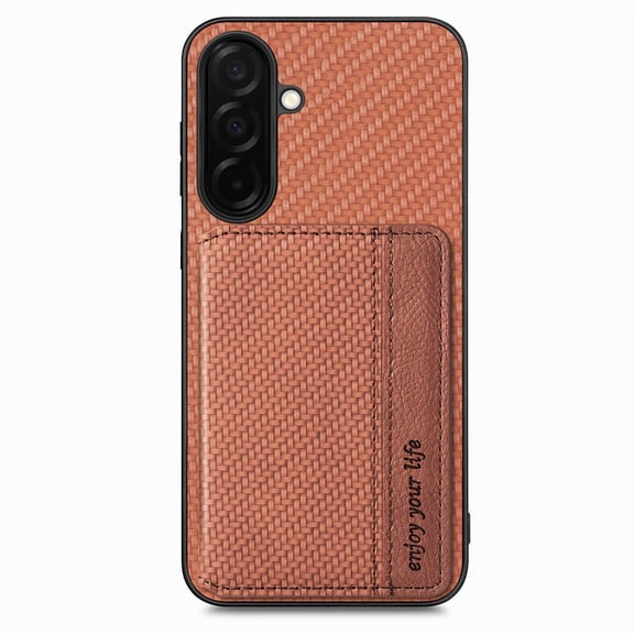 Feishell Back Flip Wallet Case for Samsung Galaxy A17 5G,Drop Protection Luxury PU Leather Magnetic Closure RFID Blocking Card Slots Flip Kickstand Support Car Mount Phone Case for Women Men,Brown