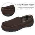 thumbnail image 4 of DSOLE Men's Moccasin Slippers Mens Memory Foam Slippers Slip On House Shoes Indoor Outdoor Anti-slip Sole Brown 12, 4 of 6