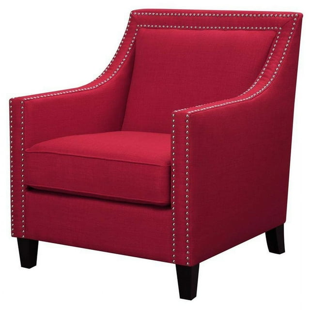 Kingfisher Lane Fauteuil Rembourré Contemporain en Tissu Accent Rouge Baies