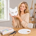 thumbnail image 4 of Unfinished White Eye Mask, Masquerade Mask for Student, Carnival Mask for Student, Halloween Craft Kits, 8X4 Inch Blank Diy Paper Pulp Mask, Smooth Blank Surface for Painting,, 4 of 7