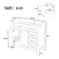 thumbnail image 5 of 36" Bathroom Vanity Base Only, Black, Modern Style, Solid Wood & MDF, Freestanding Cabinet w/ Drawers, 5 of 9
