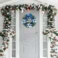 thumbnail image 5 of Christmas Wreaths, Artificial Christmas Wreaths for Front Door, Merry Christmas Wreath with Bow, Xmas Wreaths Ornaments, Christmas Door Wreath Flowers Ornaments for Holiday Party Decor Blue, 5 of 12