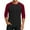 Deep Red, variant on Men's Long Sleeve Round Neck Contrast Color Raglan Three Quarter Sleeve T-Shirt Top for Spring Fall Weekend Outfit,Red,XL