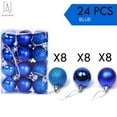 thumbnail image 3 of Gustave 24 PCS Christmas Tree Baubles Balls Hanging Glitter Ornament Balls for Xmas Tree Holiday Wedding Party Ornament Set "Blue", 3 of 8