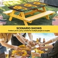 thumbnail image 6 of Sunflower Table Cloths for 5 Foot Rectangle Tables, Yellow Summer Botanical Butterfly Wooden Vintage Patio Waterproof Elastic Fitted Tablecloths, Washable Rectangular Table Cover for Camping, 6 of 8