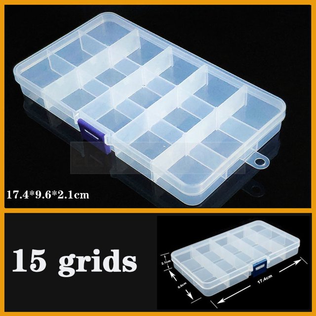 Caja de plástico transparente, compartimento para tornillos, joyería, pendiente, vitrina, contenedor, organizador de Terminal transparente, cajas de almacenamiento de herramientas