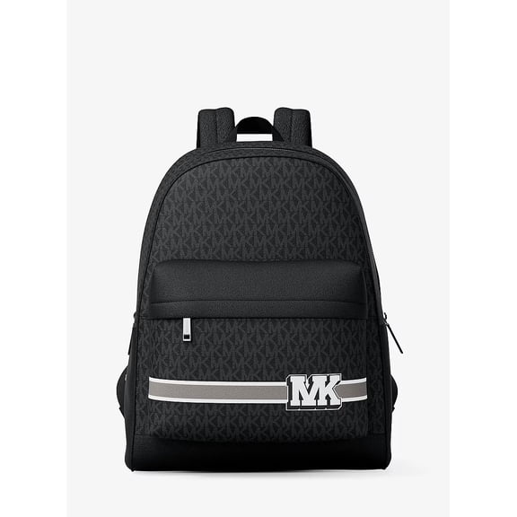Michael Kors Pacey Embellished Striped Signature Logo Backpack - Black Combo
