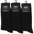 thumbnail image 2 of Sakkas Mens Cotton Blend Pattern And Ribbed Dress Socks Value - Black 3-Pack, 2 of 4